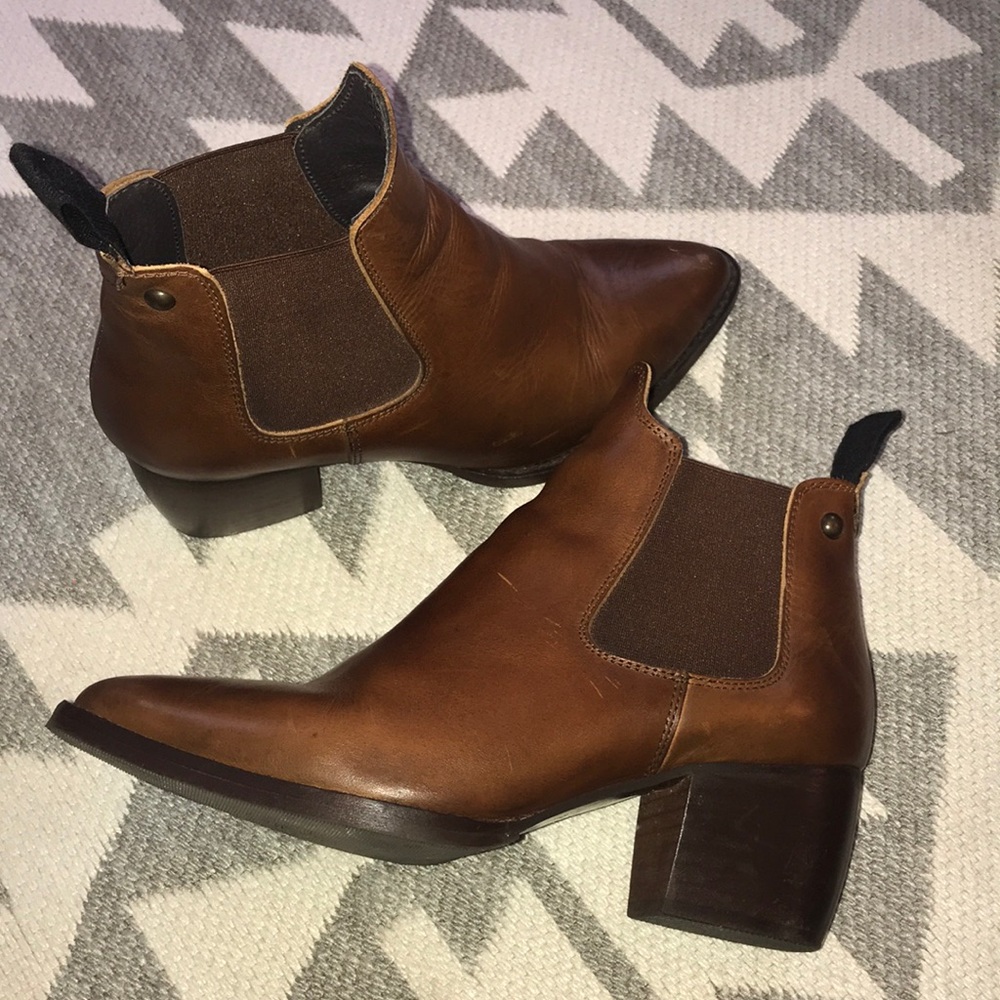 Topshop Brown Heeled Chelsea Ankle Boot - 37